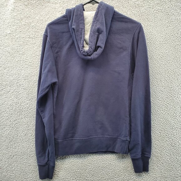 Men's XS Navy Blue  Champion Powerblend Hoodie Embroidered Logo Top Right - Picture 6 of 7